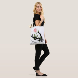 Bolsa Tote Nome pessoal Skull Hand Floral