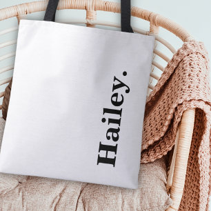 Bolsa Tote Nome preto mínimo Elegante clássico monograma