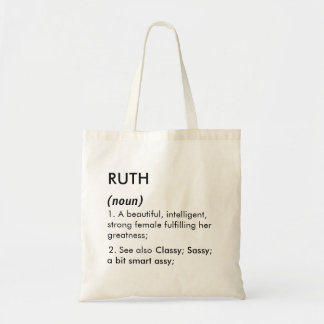 Bolsa Tote Nome Ruth, Nome editável, Nome personalizado