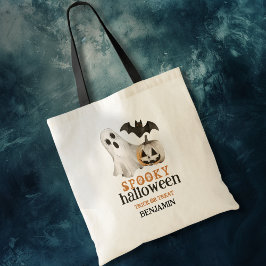 Bolsa Tote Nome Spookin do Halloween Trick ou Treat