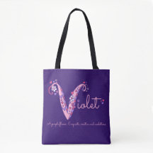 Nome violeta e significado do saco do monograma de