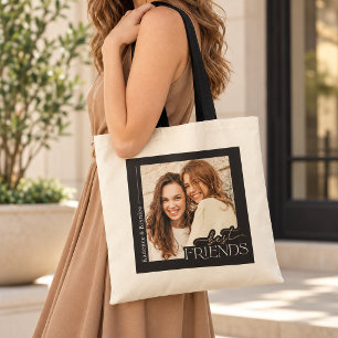 Bolsa Tote Nomes de 2 Fotos Personalizadas Melhores Amigas