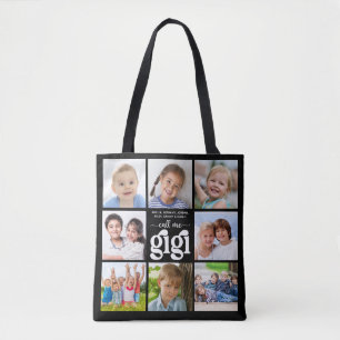 Bolsa Tote Nomes de Colagem de Fotografias Modernas me Chamam