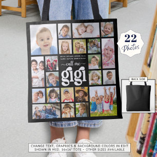 Bolsa Tote Nomes de Colagem de Fotos do Modern GIGI 22