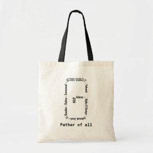 Bolsa Tote Nomes de Deus em G Texto Mínimo Design