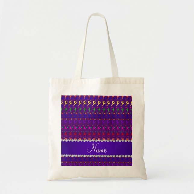 Bolsa Tote Nomes de estrelas de corações da ginástica do arco (Frente)