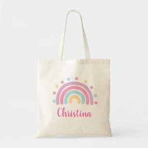 Bolsa Tote Nomes Personalizados Arco-Íris Meninas Fofas