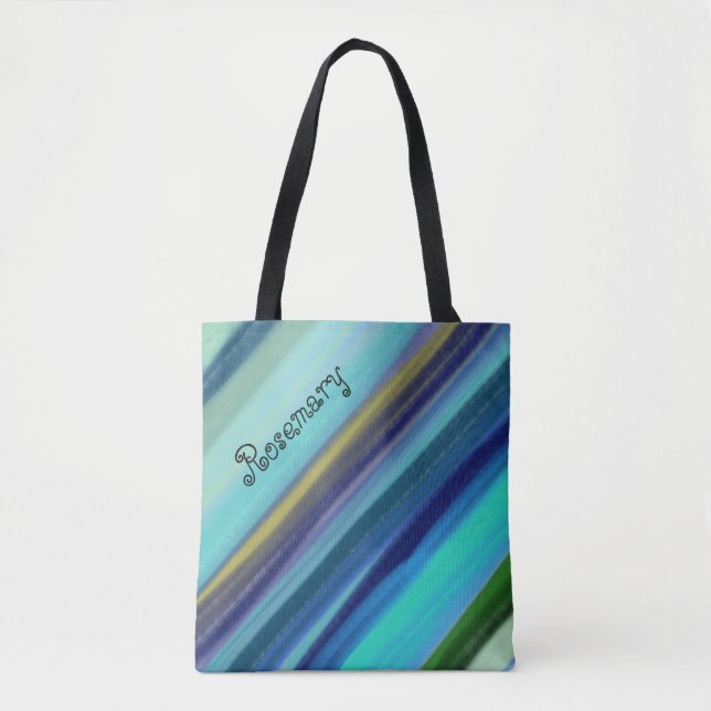 Bolsa Tote Nomes Personalizados Tons de Mar Profundo do Ocean (Frente)