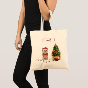Bolsa Tote Norfolk Terrier Engraçado Cachorro de Natal com Ár