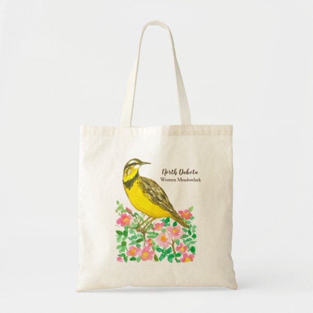 Bolsa Tote North Dakota State Bird Western Meadowlark (Frente)