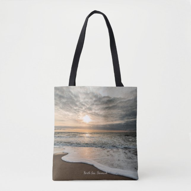 Bolsa Tote North Sea, Denmark picturesque sunset, (Frente)