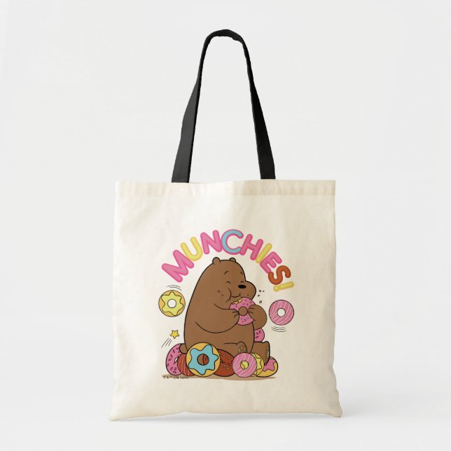 Bolsa Tote Nós Bare Bears - Grizz Rosquinha Munchies! (Frente)