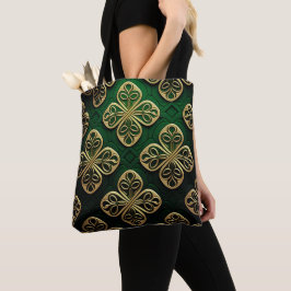 BOLSA TOTE NÓS CELTICOS VERDES E DOURADOS IRLANDESES