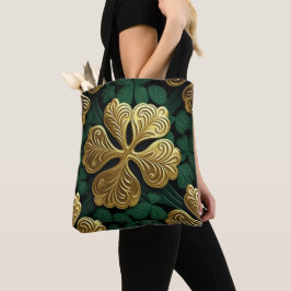 BOLSA TOTE NÓS CELTICOS VERDES E DOURADOS IRLANDESES