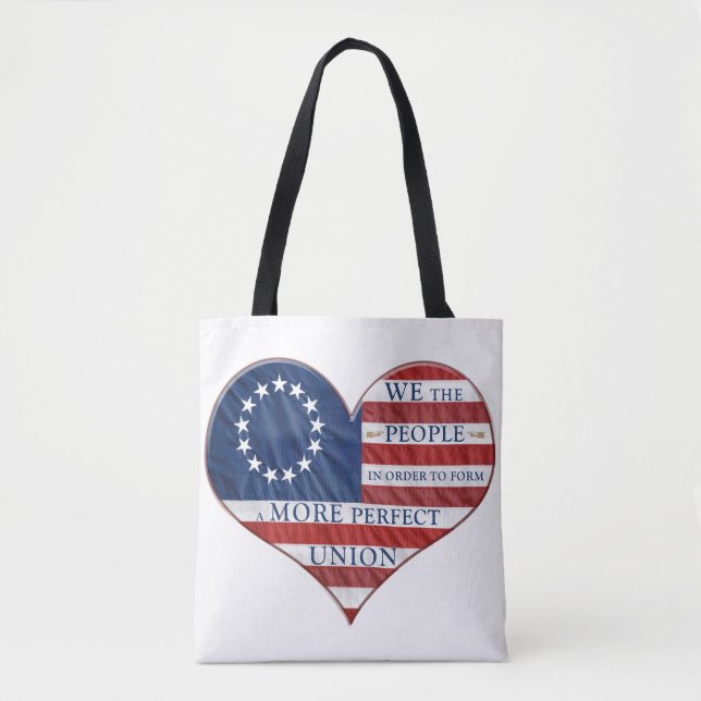 Bolsa Tote Nós, o Pessoas American Flag Heart (Frente)