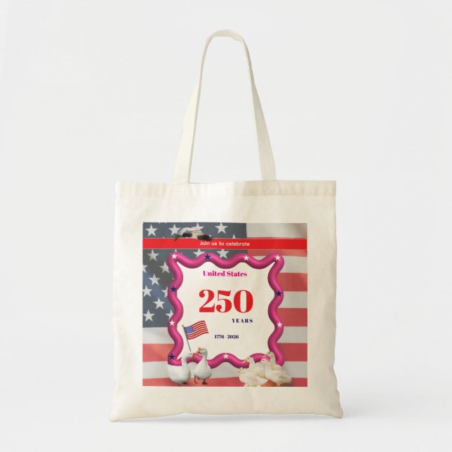 Bolsa Tote Nós, os Gansos Bobos, 250º Celebração Divertida (Frente)