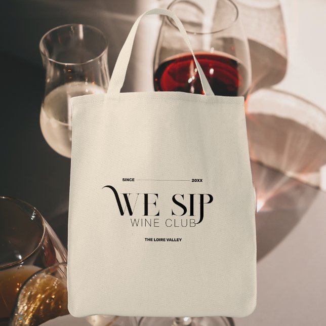 Bolsa Tote Nós Sip Wine Club Personalizado Crest Wine Toag (Criador carregado)