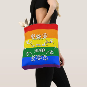 Bolsa Tote Nós Somos Todos Humanos Mês do Orgulho LGBTQ