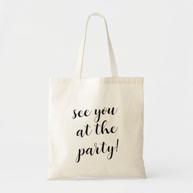 Bolsa Tote "Nos vemos na Festa" Saco de Casamento | Comitiva  (Frente)