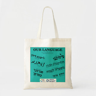 Bolsa Tote "Nossa Língua" Verde-azulado