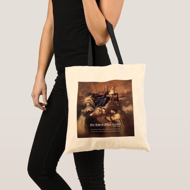 Bolsa Tote Nossa Senhora do Monte Carmel Prayer (Frente (produto))
