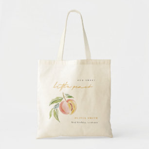 Bolsa Tote Nosso Doce Pequeno Pêssego Fofo Aniversário Aquare
