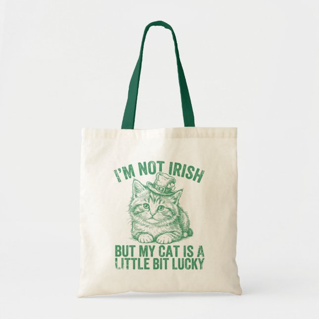 Bolsa Tote Not Irish But My Cat Is Lucky St. Patricks Day (Frente)