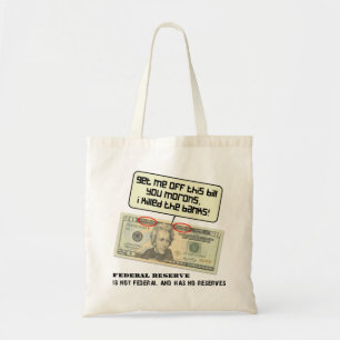 Bolsa Tote nota de 20 dólares do Federal Reserve