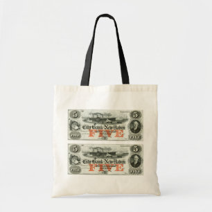 Bolsa Tote Nota de 5 Dólares em New Haven 1855