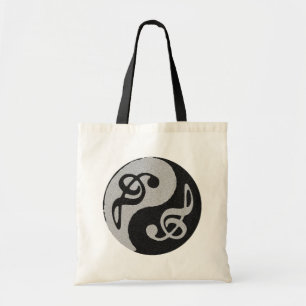 Bolsa Tote nota de clave de música yin yang