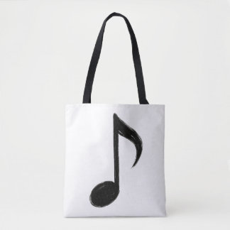 Bolsa Tote Nota Musical Minimalista - Estilo de Pincel de Tin