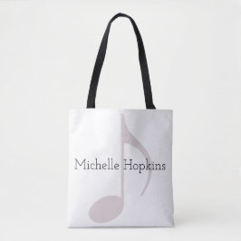 Bolsa Tote nota musical preta personalizada