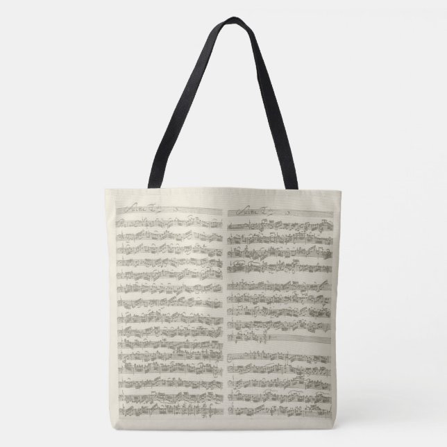 Bolsa Tote Notação de música original da série do violoncelo (Frente)