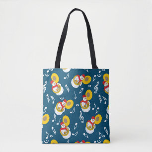 Bolsa Tote Notas de Música de Tuba Snowman
