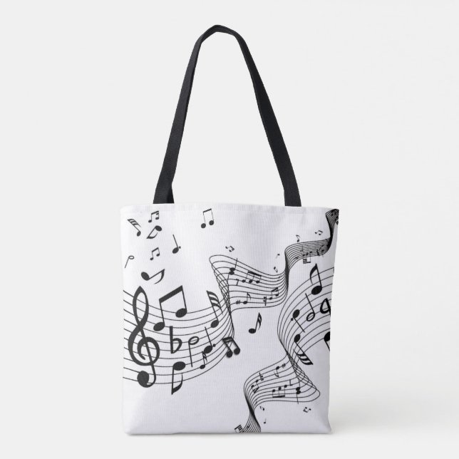 Bolsa Tote Notas de música em branco (Verso)