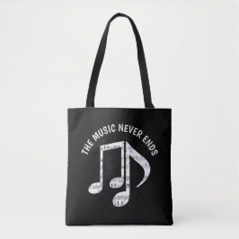 Bolsa Tote Notas de Música Preta