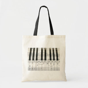 Bolsa Tote Notas do teclado e da música de piano