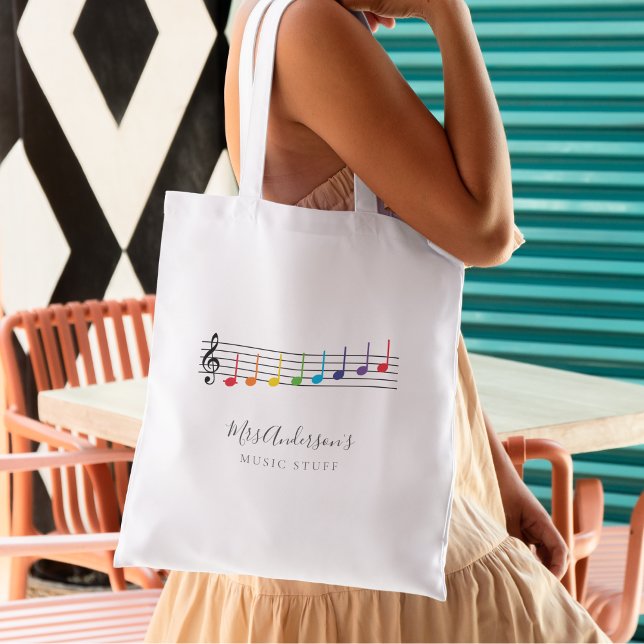Bolsa Tote Notas Musicais Apreciação do Professor de Música A (Criador carregado)