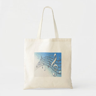 Bolsa Tote Notas Musicais Azuis