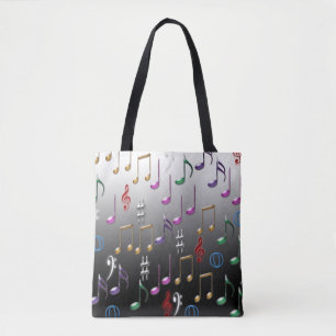 Bolsa Tote Notas musicais coloridas