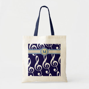 Bolsa Tote notas musicais com monograma