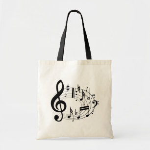 Bolsa Tote Notas musicais em forma oval