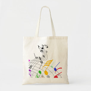 Bolsa Tote notas musicais na pauta