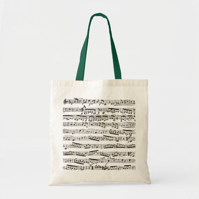 Bolsa Tote Notas musicais preto e branco (Frente)
