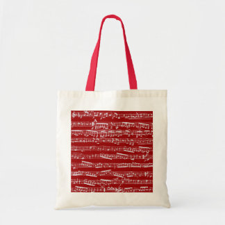 Bolsa Tote Notas vermelhas da música