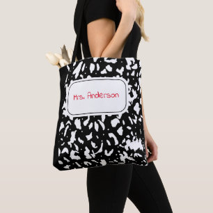 Bolsa Tote Notebook Marble Composition Personalizado