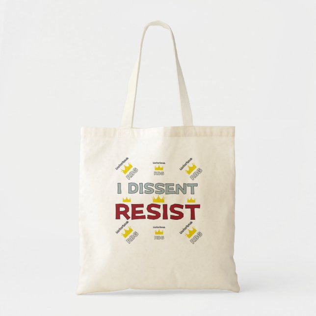 Bolsa Tote Notorious RBG Supreme Support I Dissent Resist (Frente)