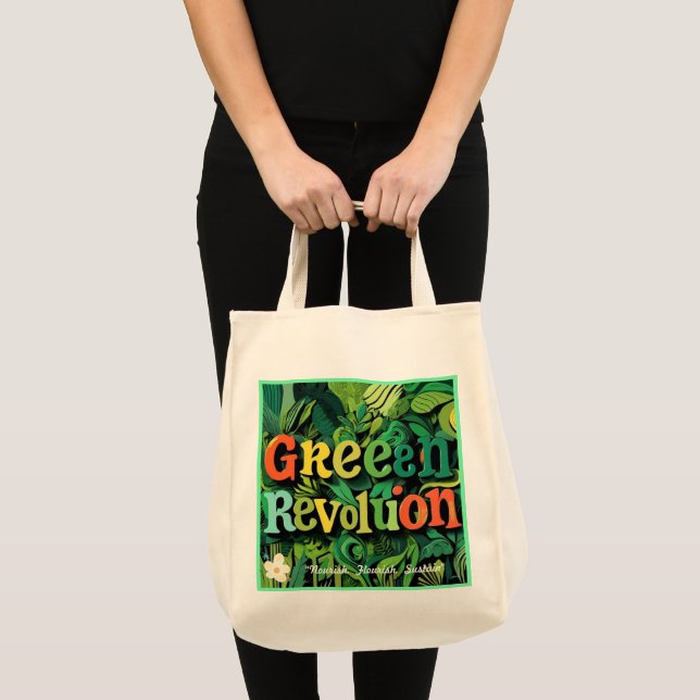 Bolsa Tote "Nourish, Flourish, Sustain" (Frente (produto))