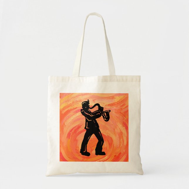 Bolsa Tote Nova Iorque Boogie Noights Saxofone Orange (Frente)