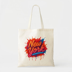 Bolsa Tote Nova Iorque Neon Street Art - Retro Colorido